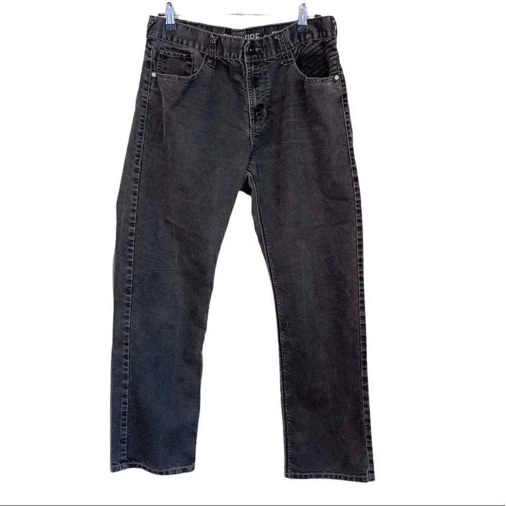 RING OF FIRE Straight Leg Cotton Blend Zipper Pockets Black Jeans.Size 34 X 30